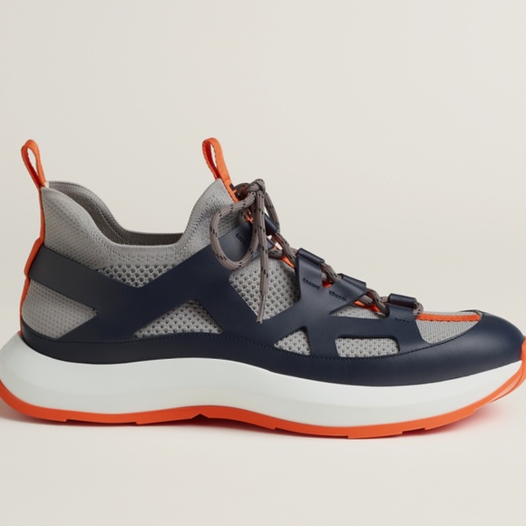 Hermès Katana Sneakers – Knit & Calfskin, Size 40, Box, Dust Bags, Receipt - Picture 5 of 7